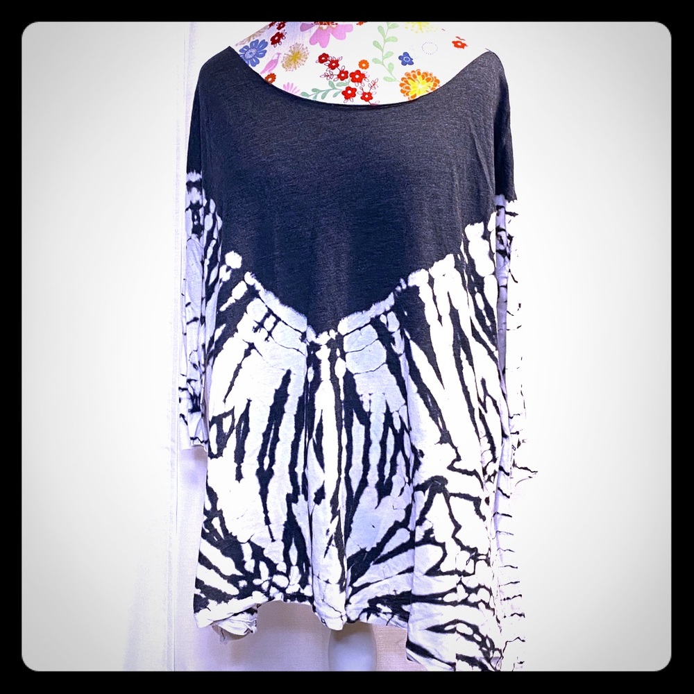 Free People Tie Dye V-Neck Top